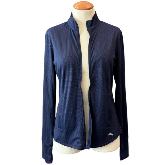 TOMMY BAHAMA GOLF FULL ZIP LIGHTWEIGHT NAVY BLUE JACKET ACTIVE WEAR ATHLEISURE - Picture 6 of 16